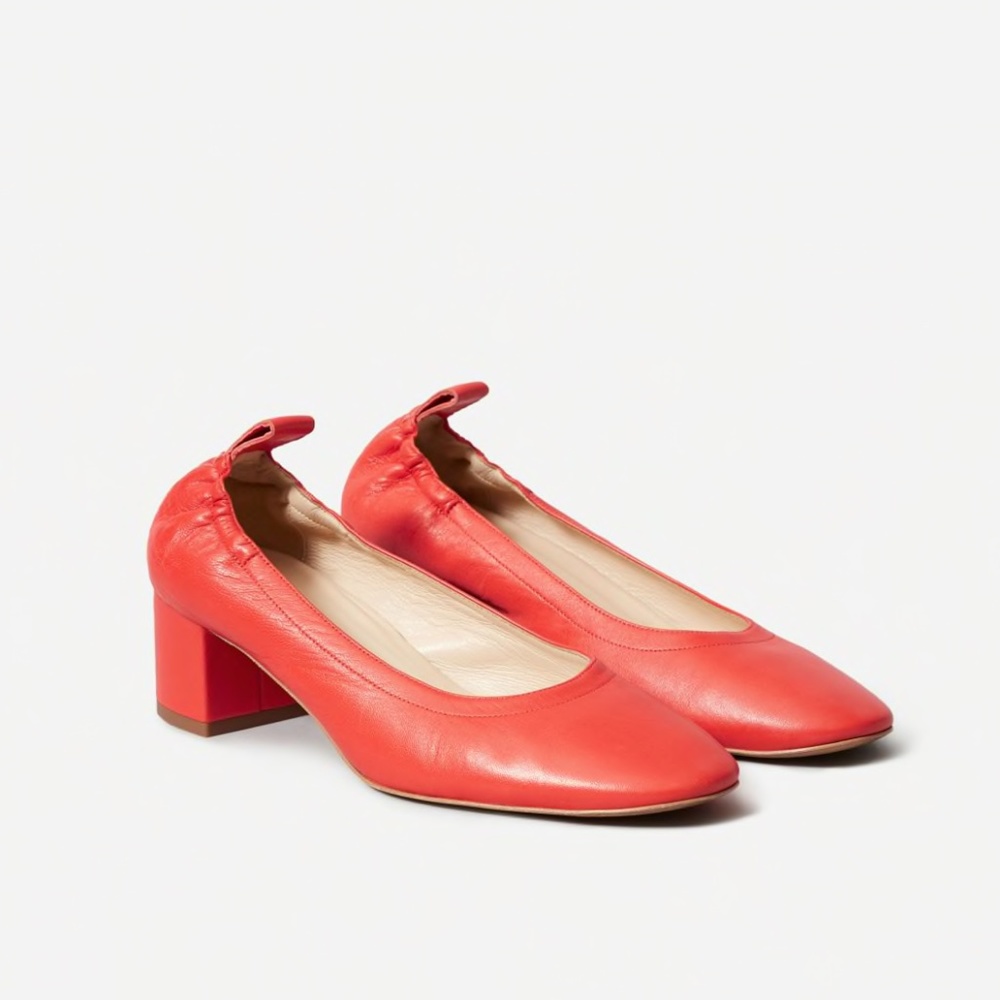 Everlane Day Heel in Bright Red Leather Size 8.5